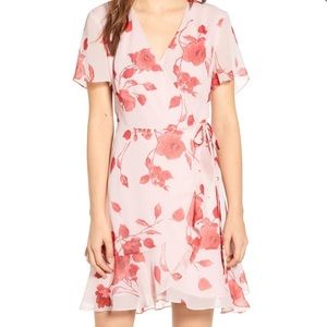 All in favor/Nordstrom red painted floral dress